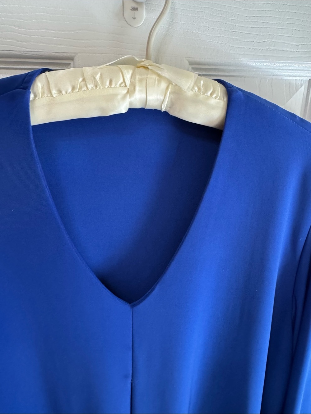Blue V-Neck Women’s Top - Classic Elegant Tunic